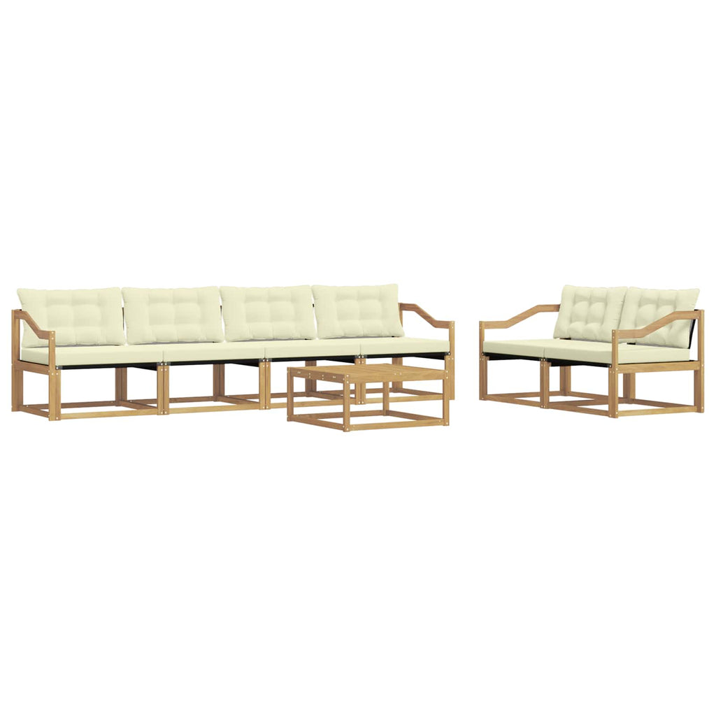 vidaXL Zestaw sof na zewnątrz 7 pcs Biały i kremowy 79 x 79 x 37 cm