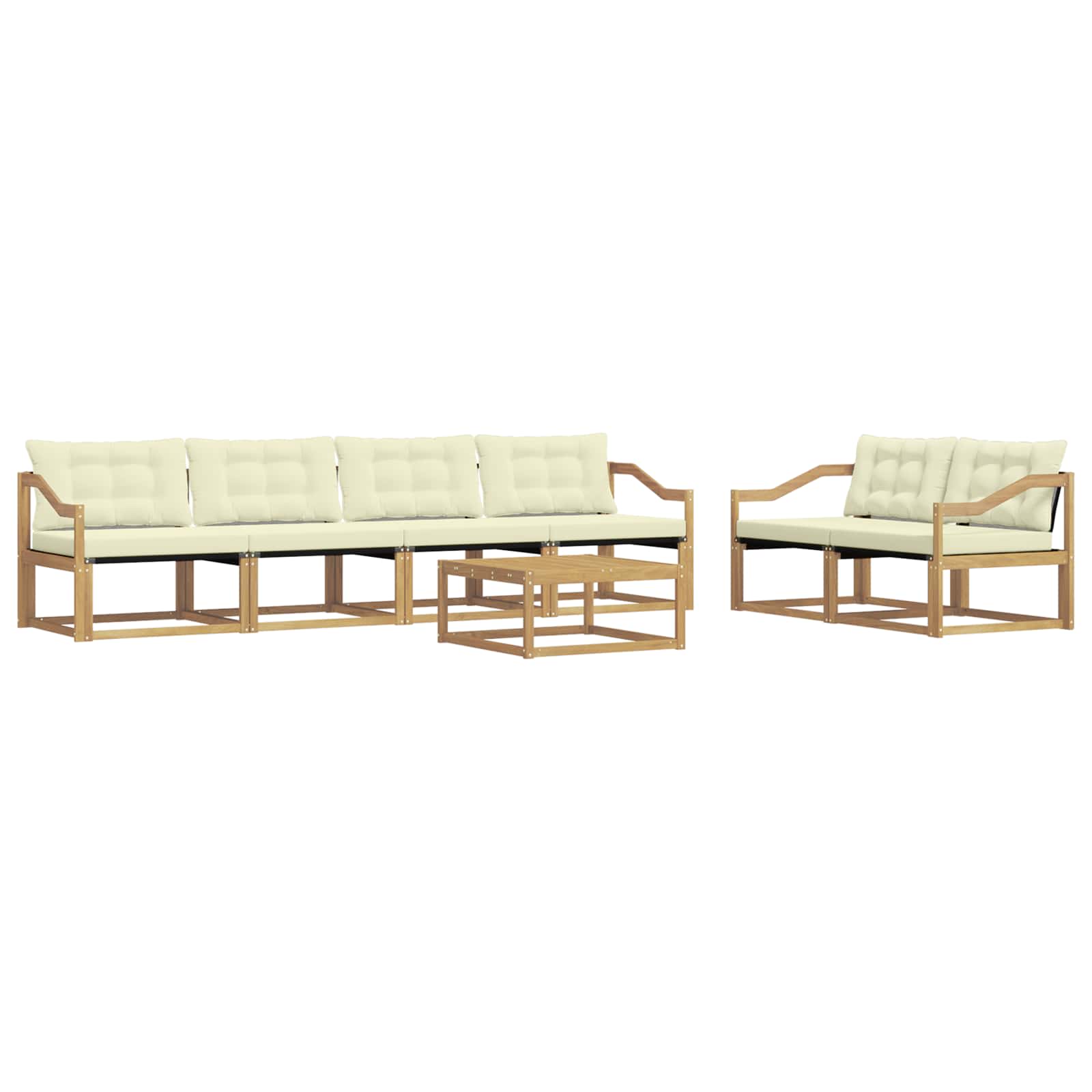 vidaXL Zestaw sof na zewnątrz 7 pcs Biały i kremowy 79 x 79 x 37 cm