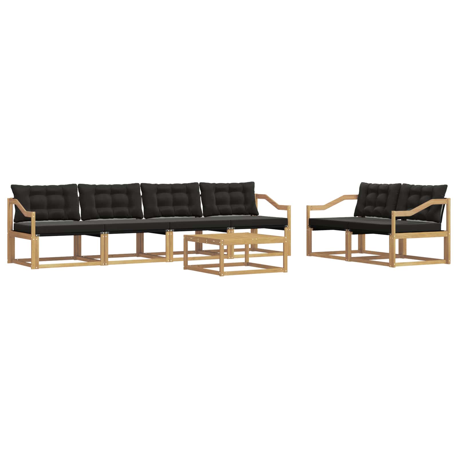 vidaXL Zestaw sof na zewnątrz 7 pcs biały i czarny 79 x 79 x 37 cm