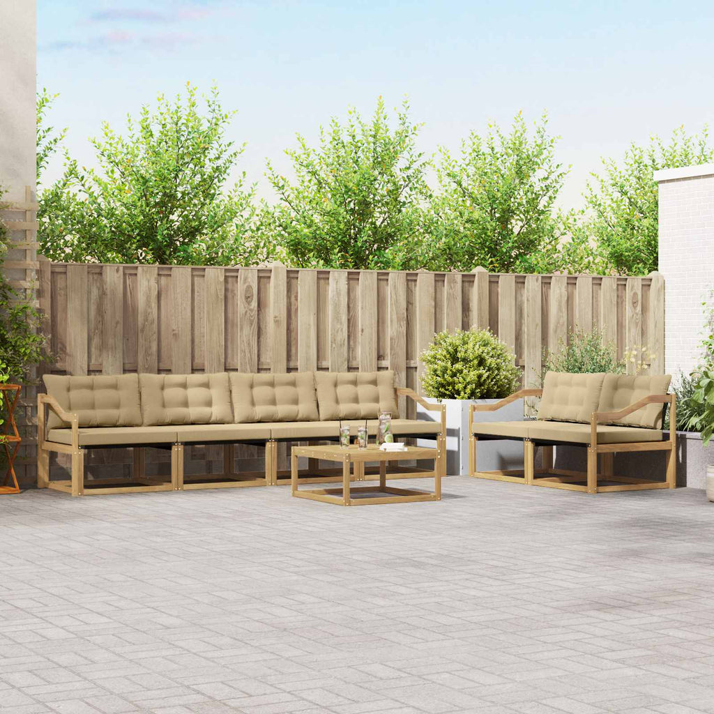 vidaXL Zestaw sof na zewnątrz 7 pcs Biały i Beżowy 79 x 79 x 37 cm