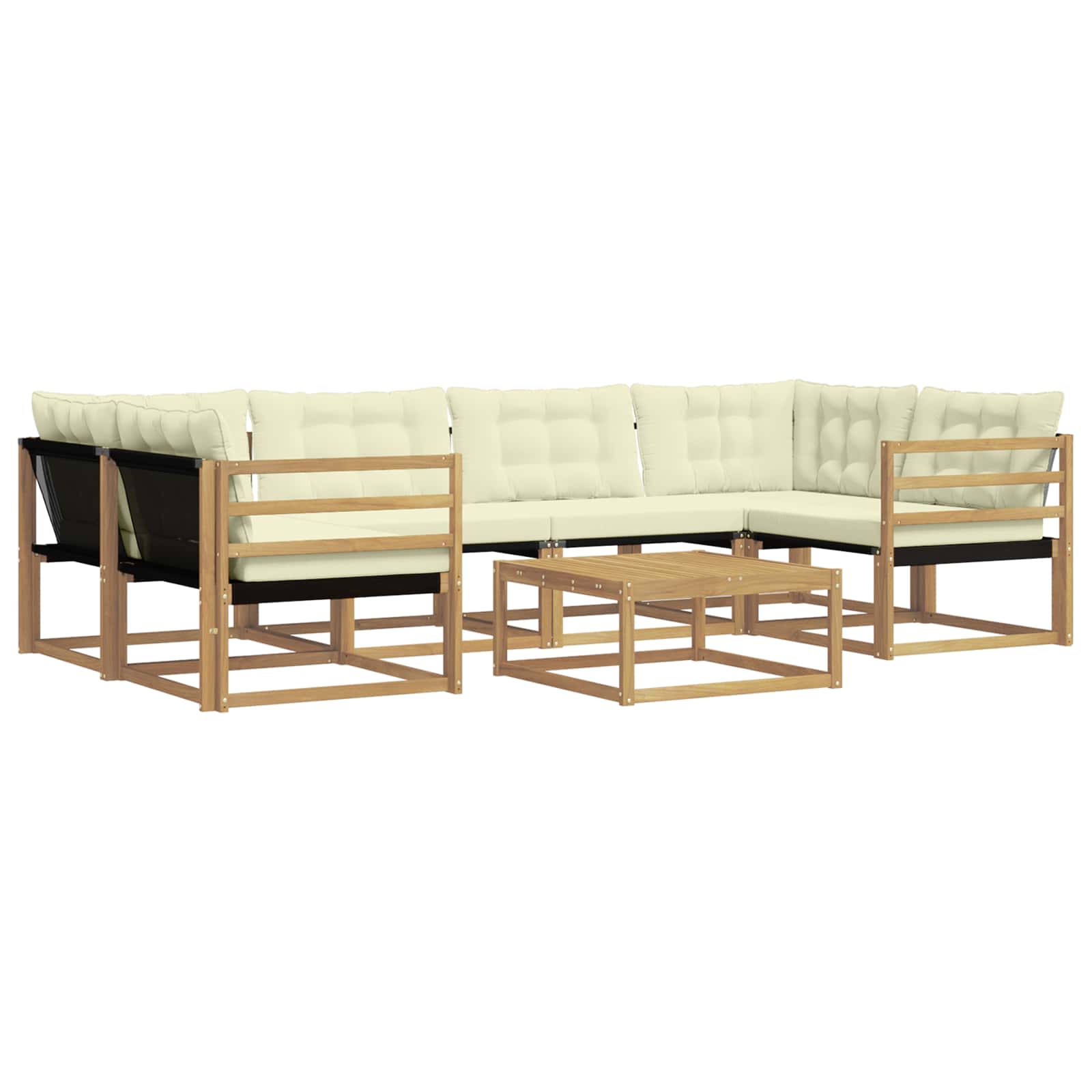 vidaXL Zestaw sof na zewnątrz 7 pcs Biały i kremowy 79 x 79 x 37 cm