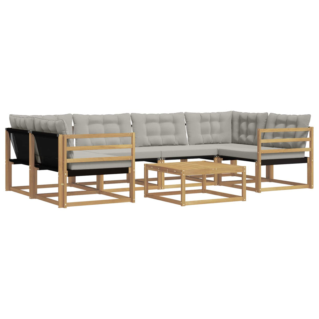 vidaXL Zestaw sof na zewnątrz 7 pcs Biały i jasnoszary 79 x 79 x 37 cm