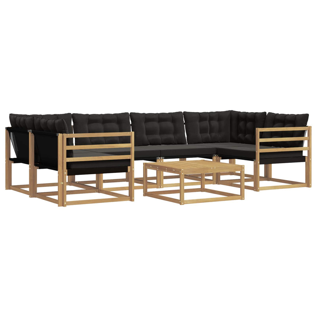 vidaXL Zestaw sof na zewnątrz 7 pcs biały i czarny 79 x 79 x 37 cm