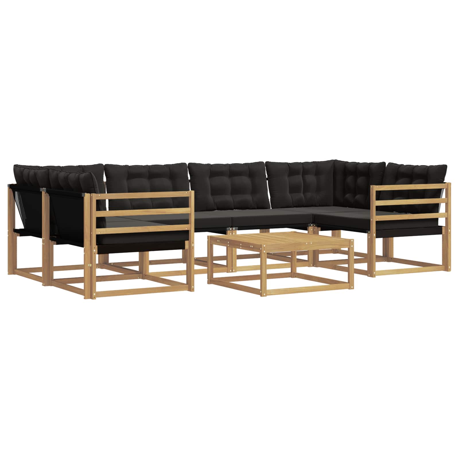 vidaXL Zestaw sof na zewnątrz 7 pcs biały i czarny 79 x 79 x 37 cm