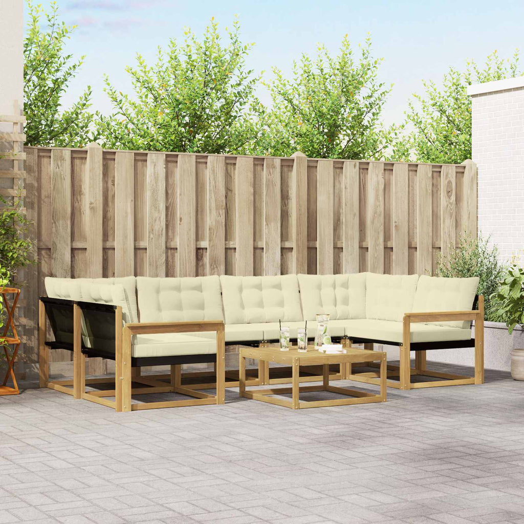 vidaXL Zestaw sof na zewnątrz 7 pcs Biały i kremowy 79 x 79 x 37 cm