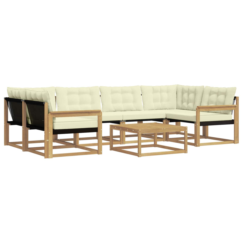 vidaXL Zestaw sof na zewnątrz 7 pcs Biały i kremowy 79 x 79 x 37 cm