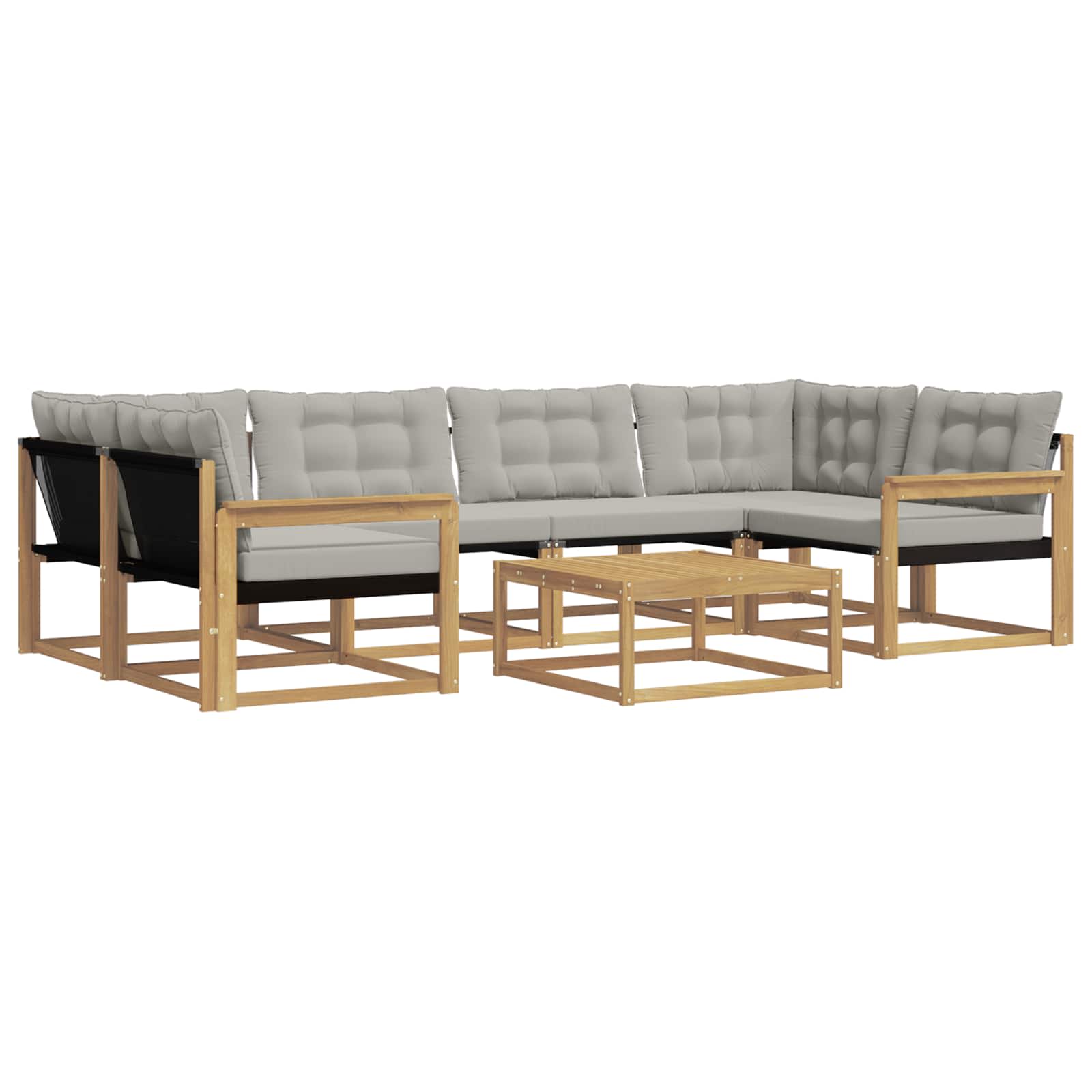 vidaXL Zestaw sof na zewnątrz 7 pcs Biały i jasnoszary 79 x 79 x 37 cm