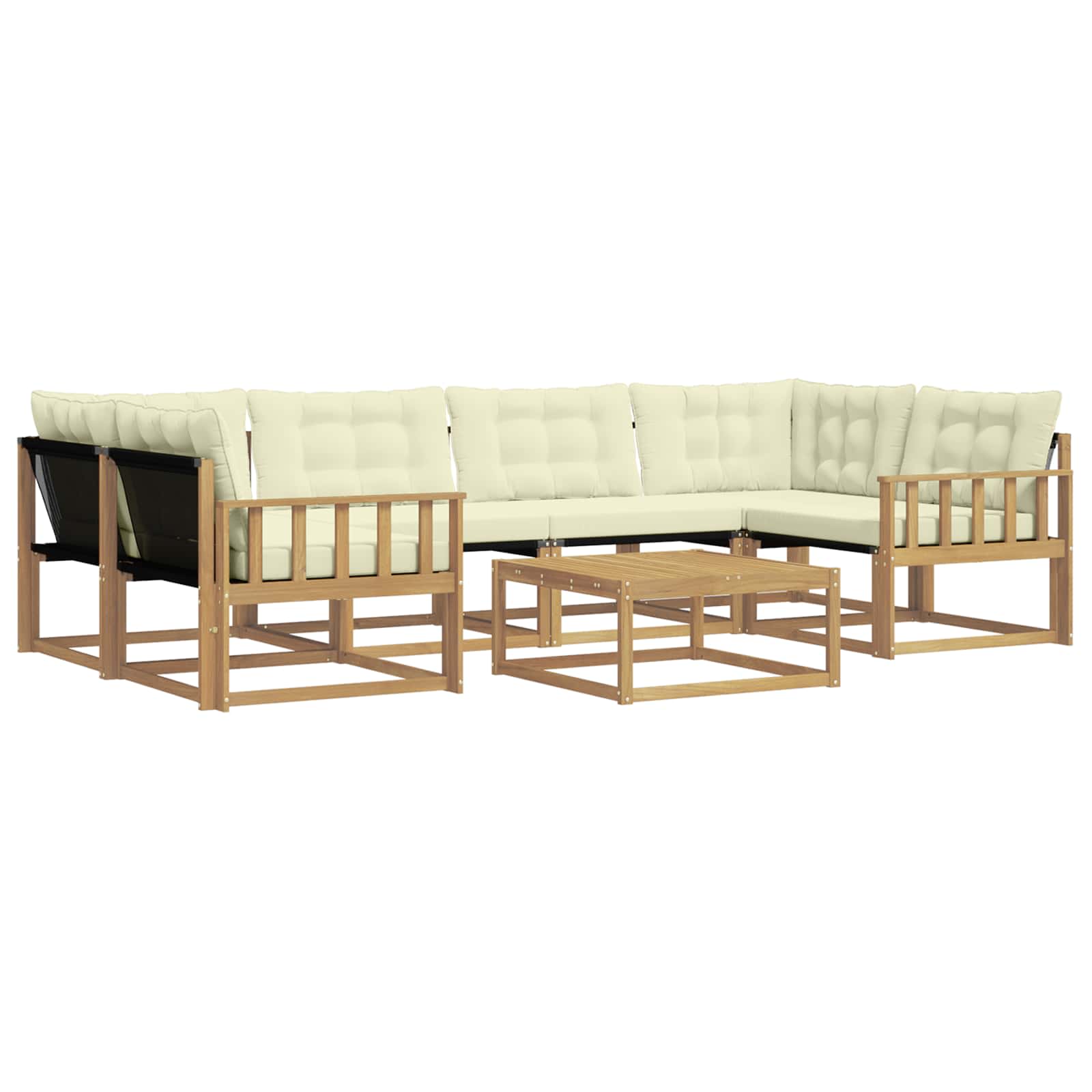 vidaXL Zestaw sof na zewnątrz 7 pcs Biały i kremowy 79 x 79 x 37 cm
