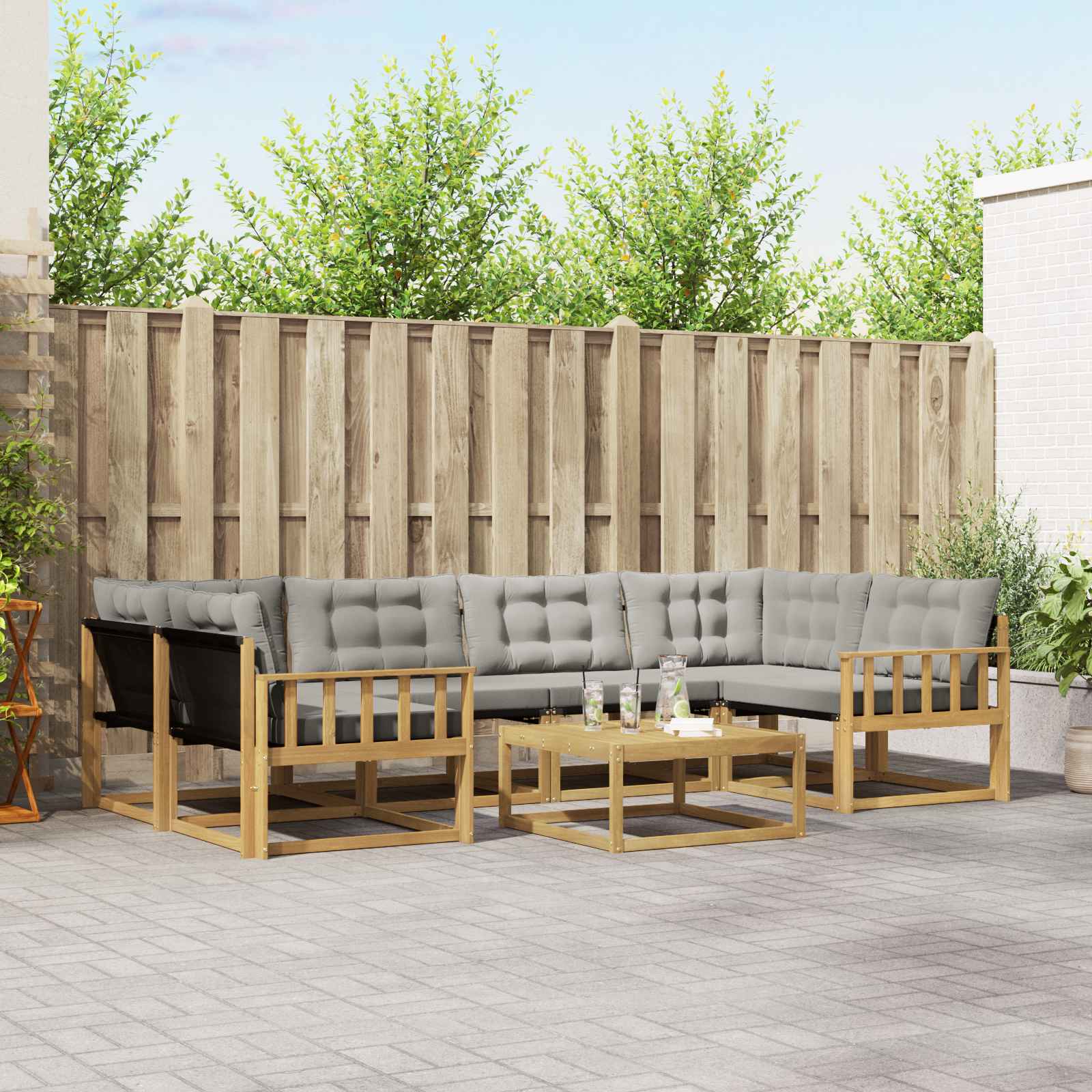 vidaXL Zestaw sof na zewnątrz 7 pcs Biały i jasnoszary 79 x 79 x 37 cm