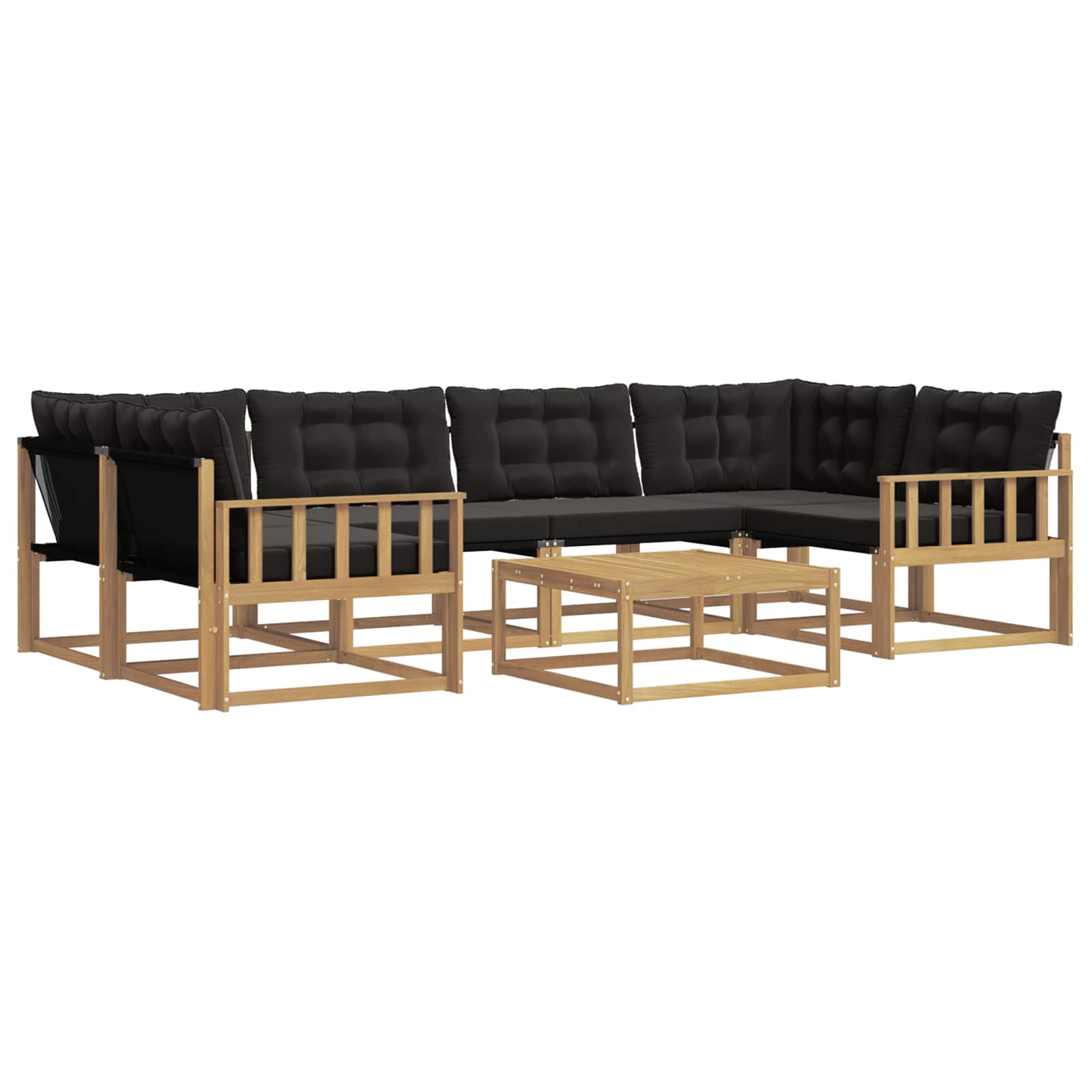 vidaXL Zestaw sof na zewnątrz 7 pcs biały i czarny 79 x 79 x 37 cm