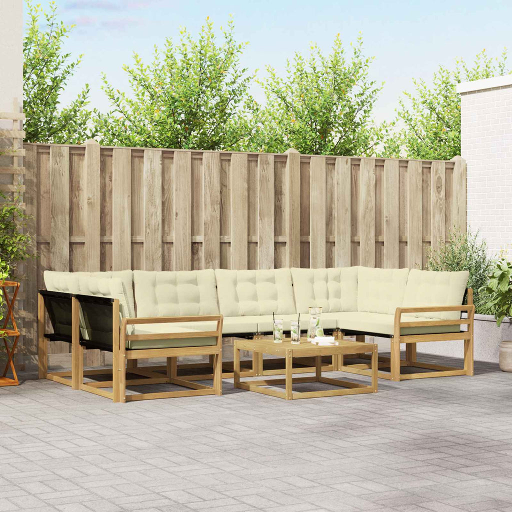 vidaXL Zestaw sof na zewnątrz 7 pcs Biały i kremowy 79 x 79 x 37 cm