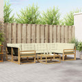 vidaXL Zestaw sof na zewnątrz 7 pcs Biały i kremowy 79 x 79 x 37 cm