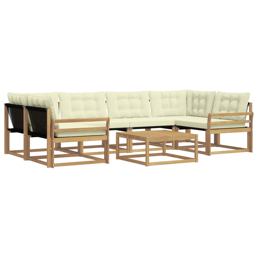 vidaXL Zestaw sof na zewnątrz 7 pcs Biały i kremowy 79 x 79 x 37 cm