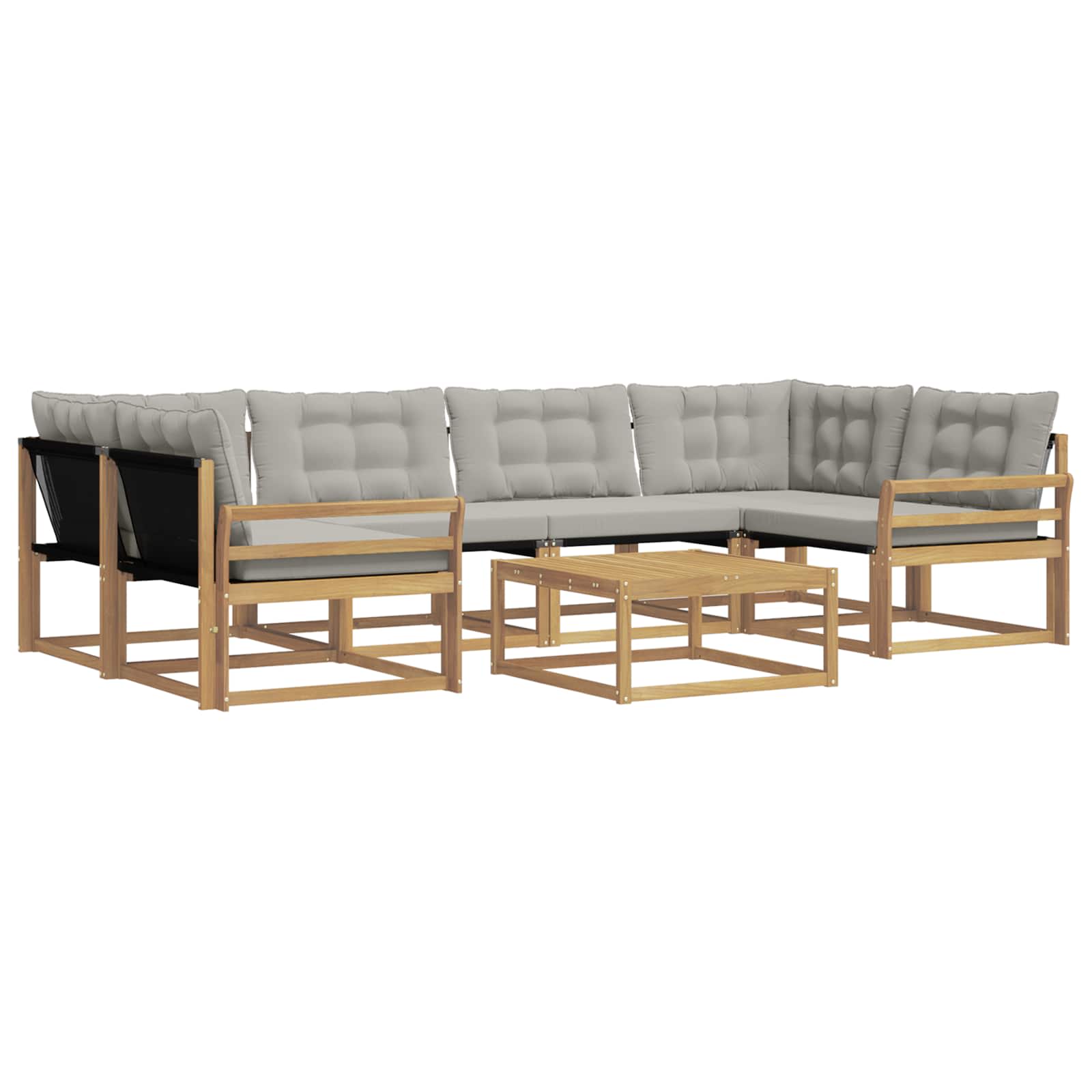 vidaXL Zestaw sof na zewnątrz 7 pcs Biały i jasnoszary 79 x 79 x 37 cm