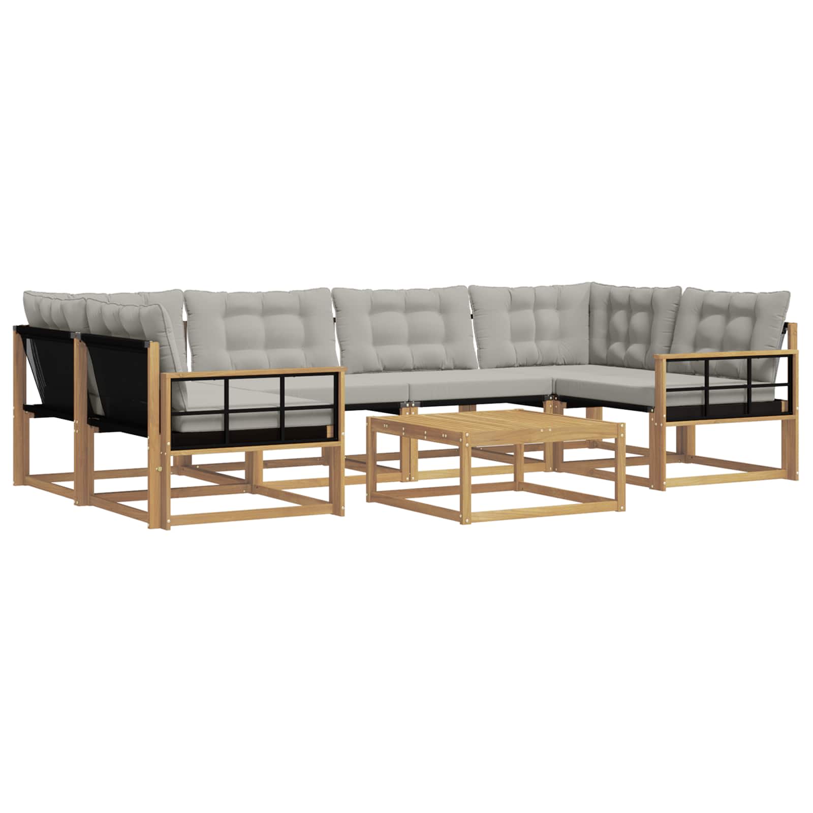 vidaXL Zestaw sof na zewnątrz 7 pcs Biały i jasnoszary 79 x 79 x 37 cm