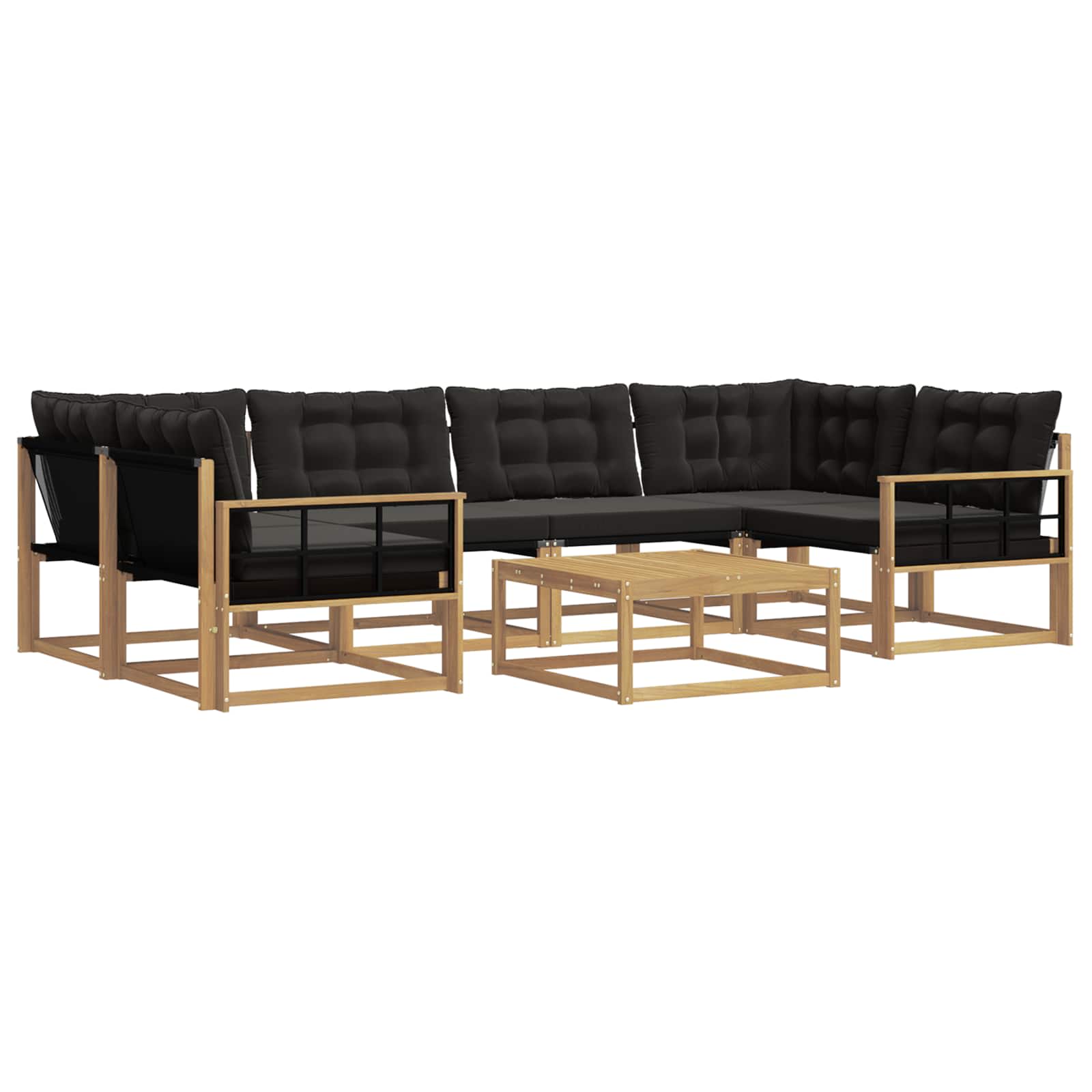 vidaXL Zestaw sof na zewnątrz 7 pcs biały i czarny 79 x 79 x 37 cm