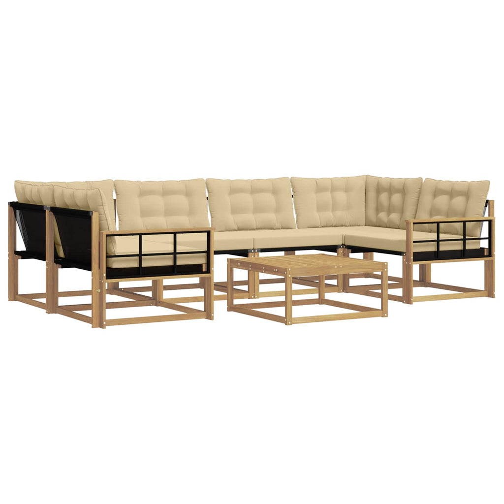vidaXL Zestaw sof na zewnątrz 7 pcs Biały i Beżowy 79 x 79 x 37 cm