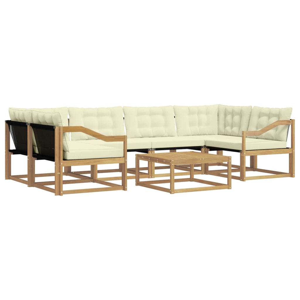 vidaXL Zestaw sof na zewnątrz 7 pcs Biały i kremowy 79 x 79 x 37 cm