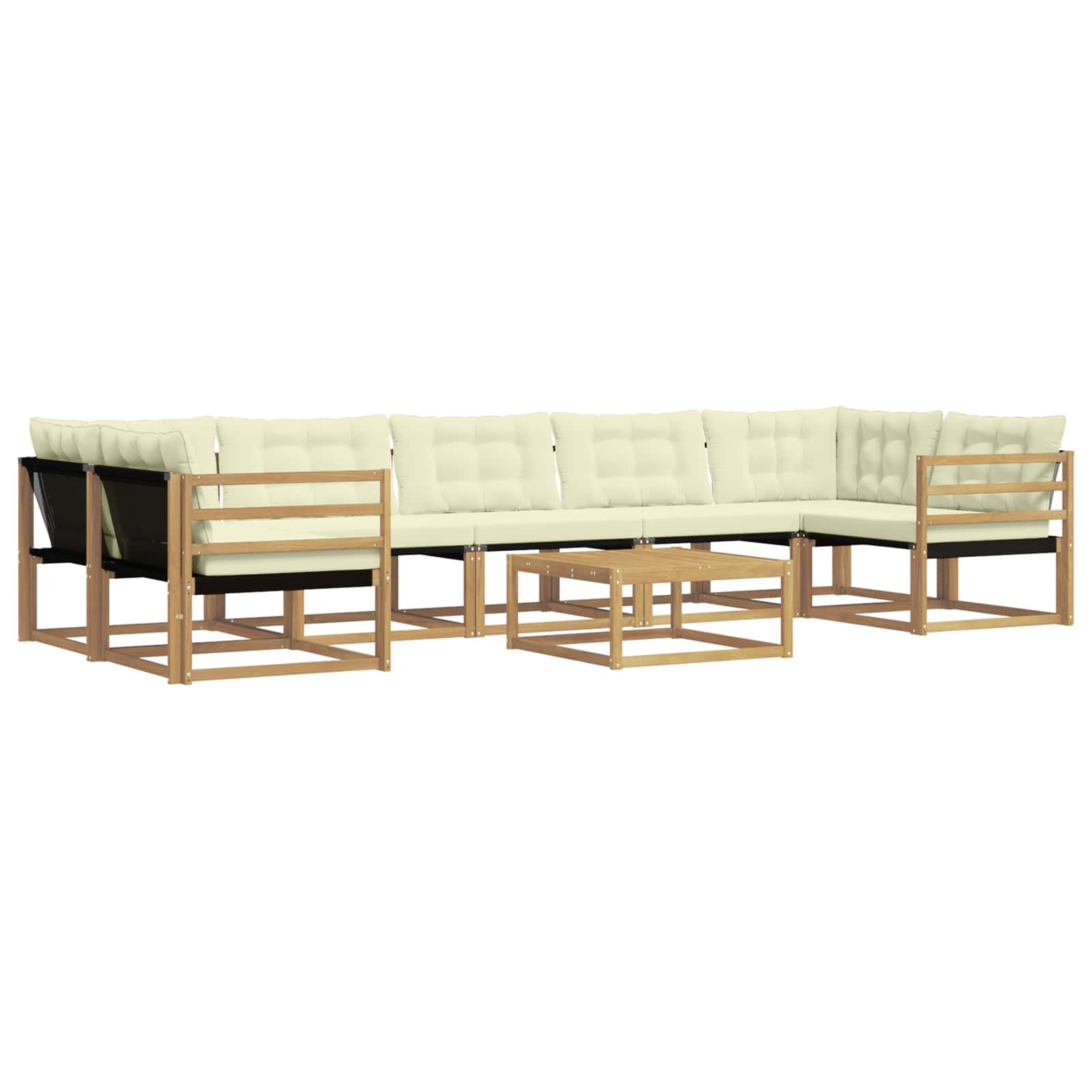 vidaXL Zestaw sof na zewnątrz 8 pcs Biały i kremowy 79 x 79 x 37 cm