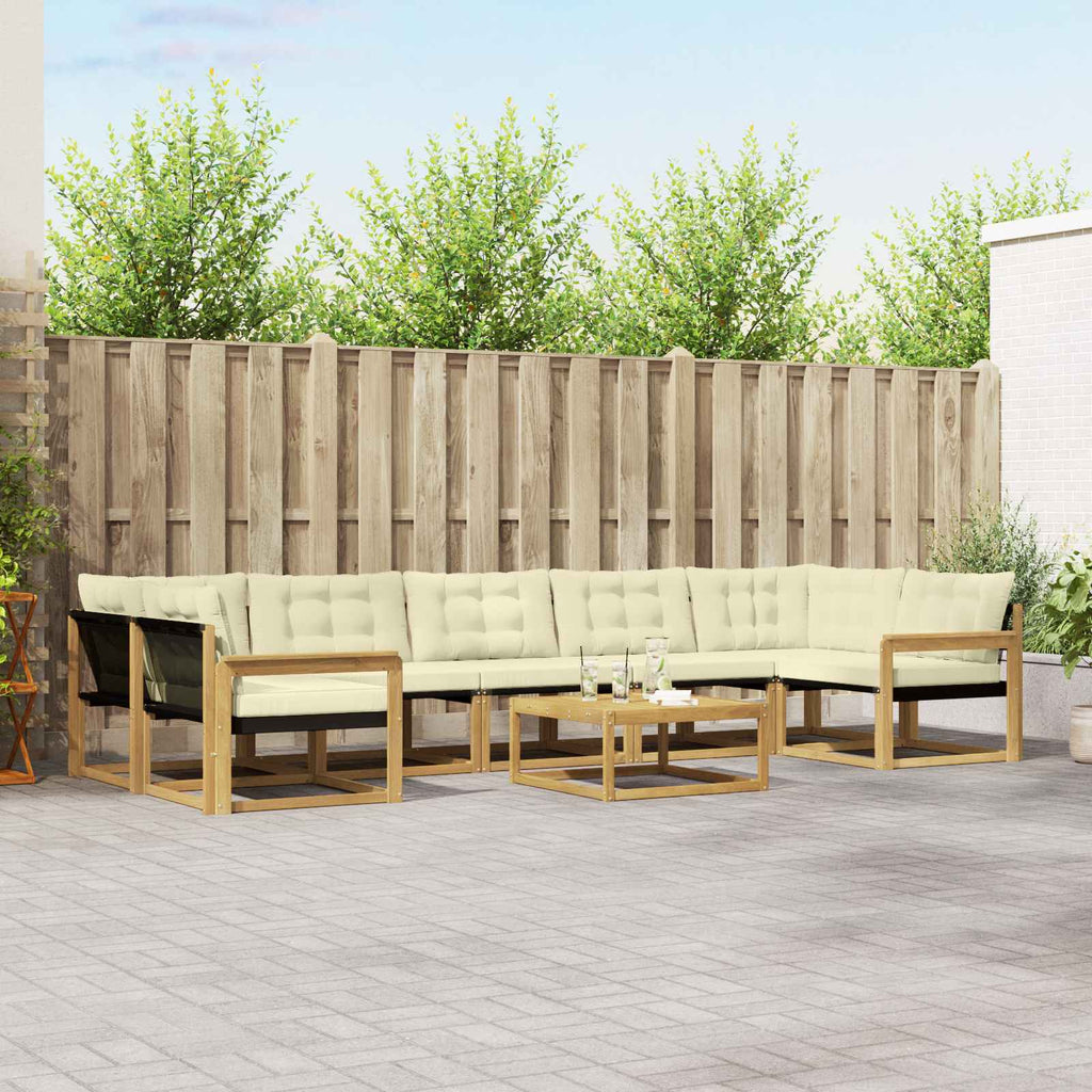vidaXL Zestaw sof na zewnątrz 8 pcs Biały i kremowy 79 x 79 x 37 cm