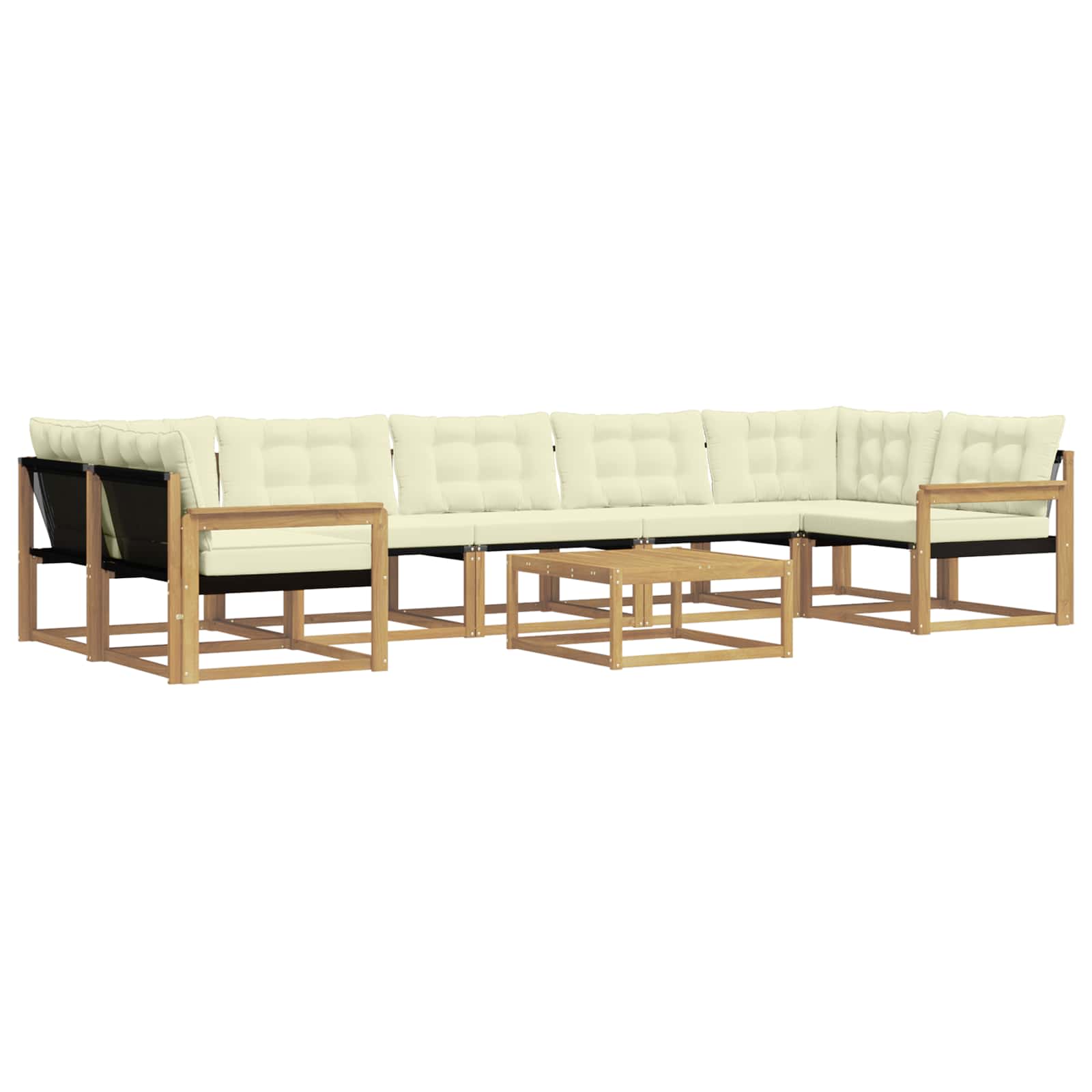 vidaXL Zestaw sof na zewnątrz 8 pcs Biały i kremowy 79 x 79 x 37 cm