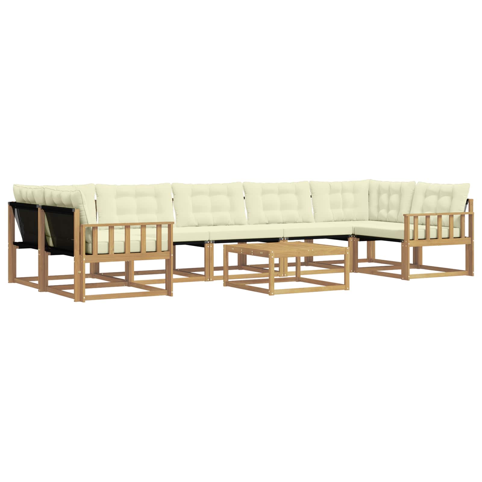 vidaXL Zestaw sof na zewnątrz 8 pcs Biały i kremowy 79 x 79 x 37 cm
