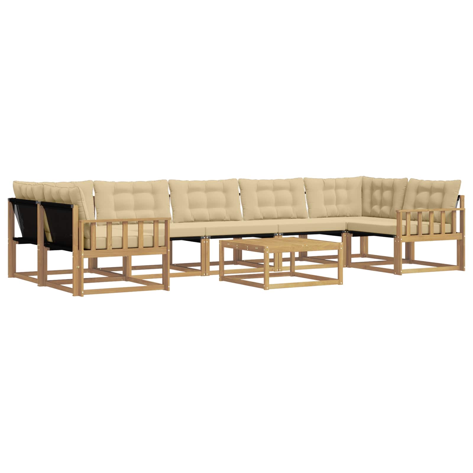 vidaXL Zestaw sof na zewnątrz 8 pcs Biały i Beżowy 79 x 79 x 37 cm