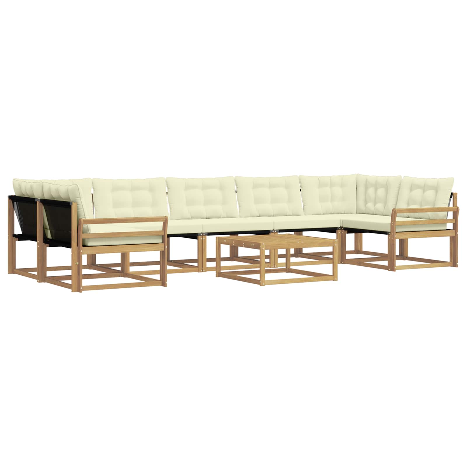 vidaXL Zestaw sof na zewnątrz 8 pcs Biały i kremowy 79 x 79 x 37 cm