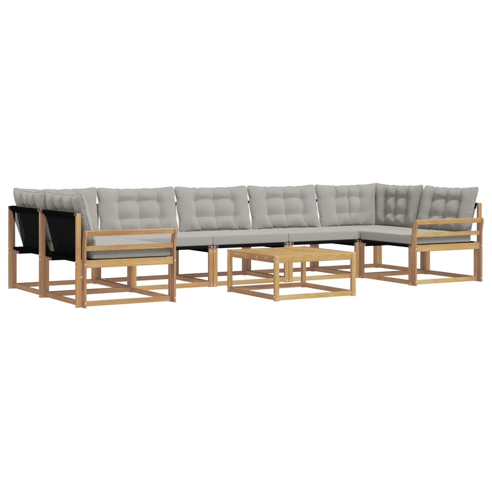 vidaXL Zestaw sof na zewnątrz 8 pcs Biały i jasnoszary 79 x 79 x 37 cm