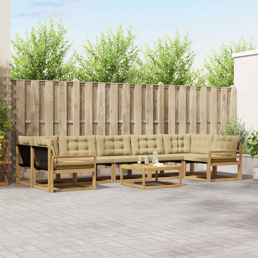 vidaXL Zestaw sof na zewnątrz 8 pcs Biały i Beżowy 79 x 79 x 37 cm