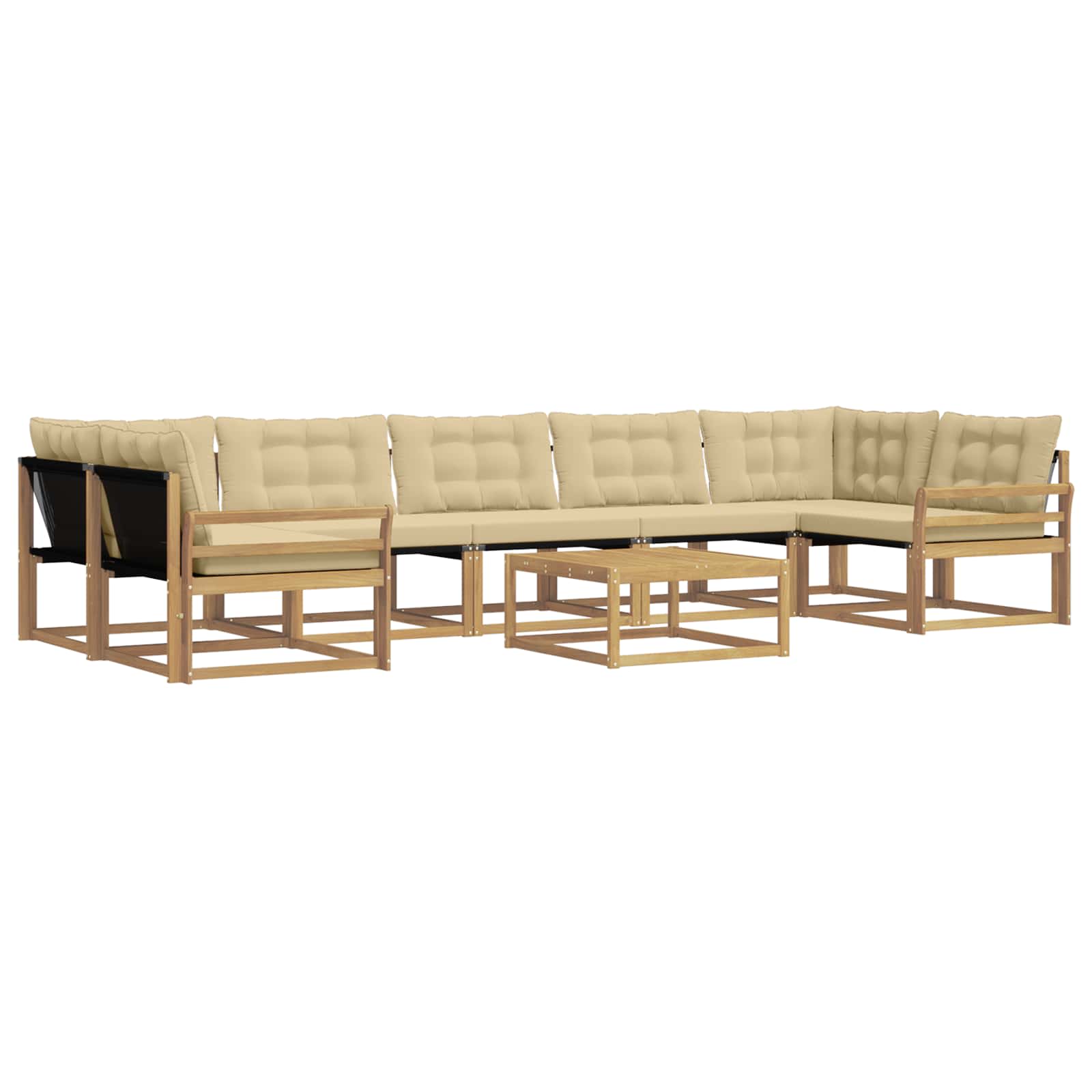 vidaXL Zestaw sof na zewnątrz 8 pcs Biały i Beżowy 79 x 79 x 37 cm