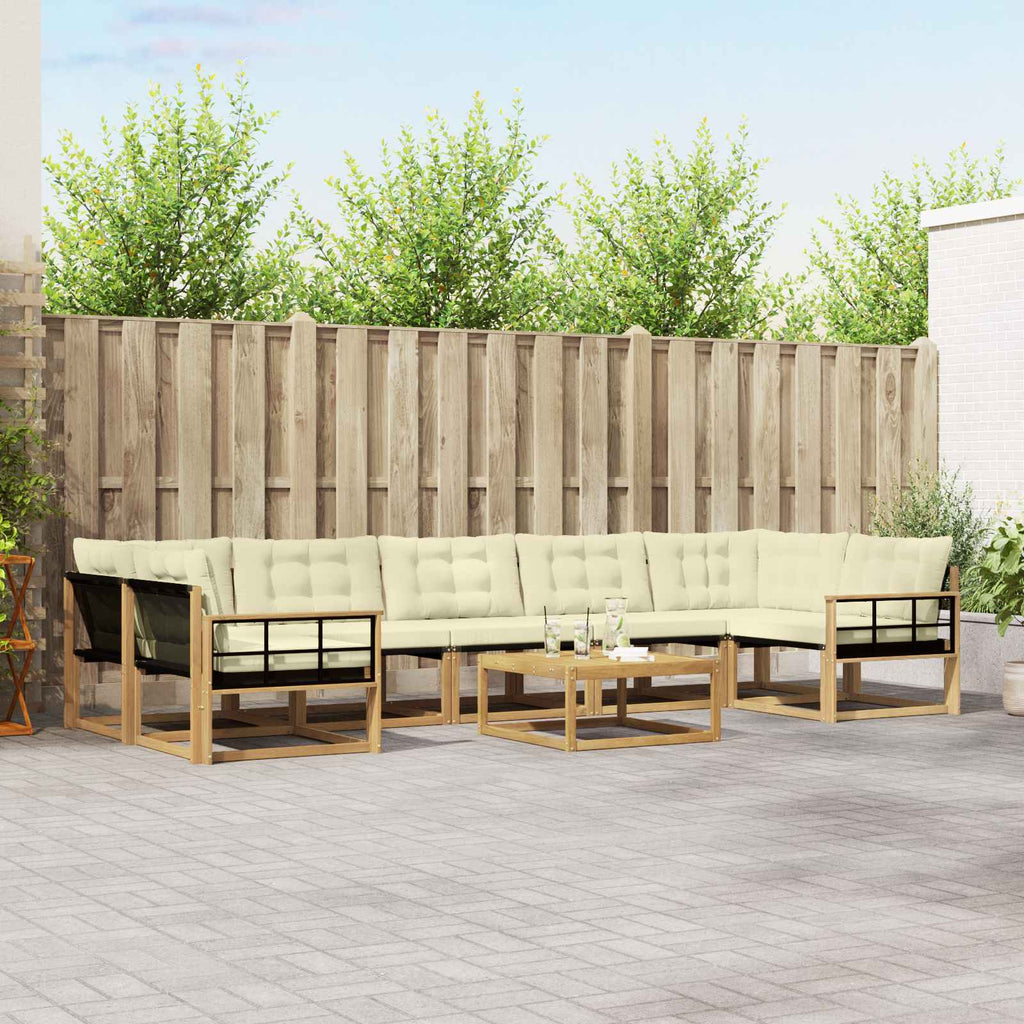 vidaXL Zestaw sof na zewnątrz 8 pcs Biały i kremowy 79 x 79 x 37 cm