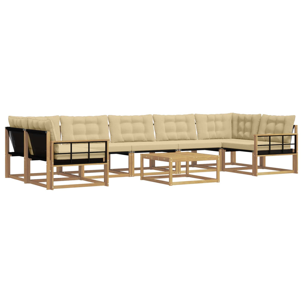 vidaXL Zestaw sof na zewnątrz 8 pcs Biały i Beżowy 79 x 79 x 37 cm