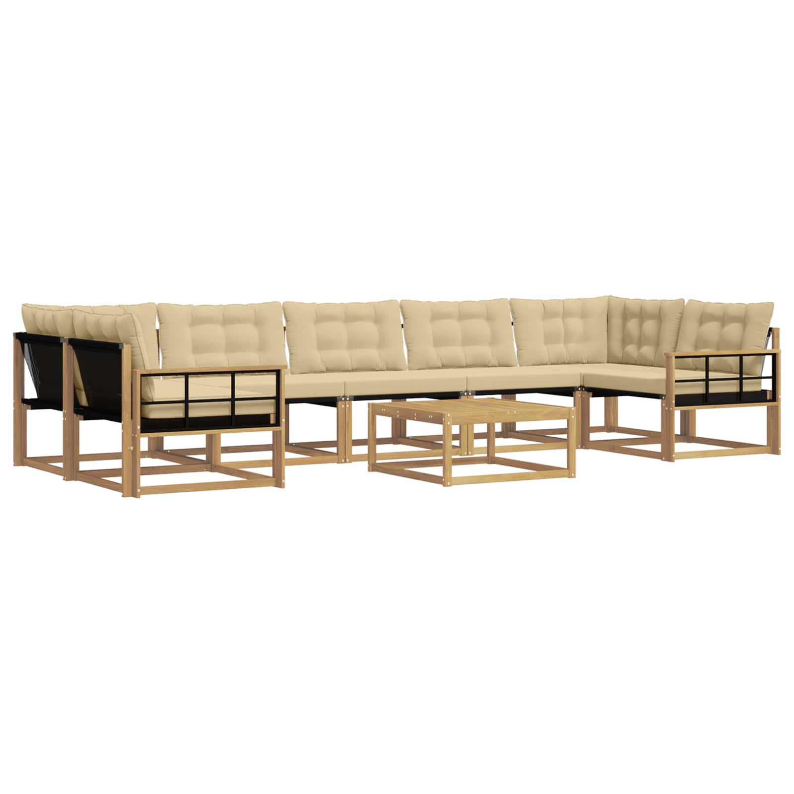 vidaXL Zestaw sof na zewnątrz 8 pcs Biały i Beżowy 79 x 79 x 37 cm