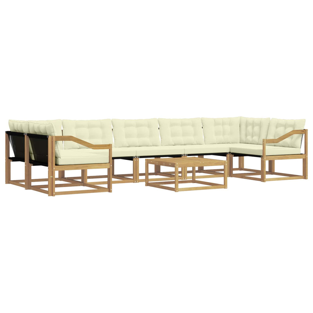 vidaXL Zestaw sof na zewnątrz 8 pcs Biały i kremowy 79 x 79 x 37 cm