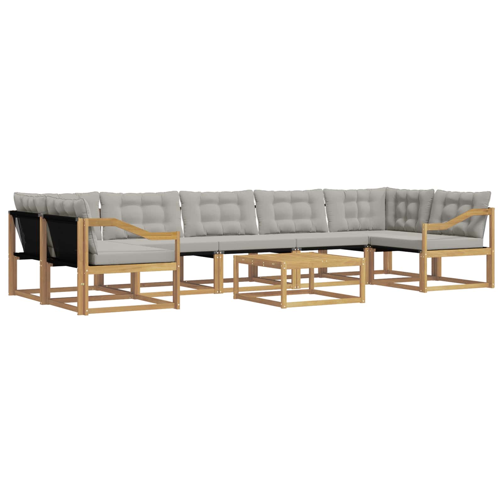 vidaXL Zestaw sof na zewnątrz 8 pcs Biały i jasnoszary 79 x 79 x 37 cm