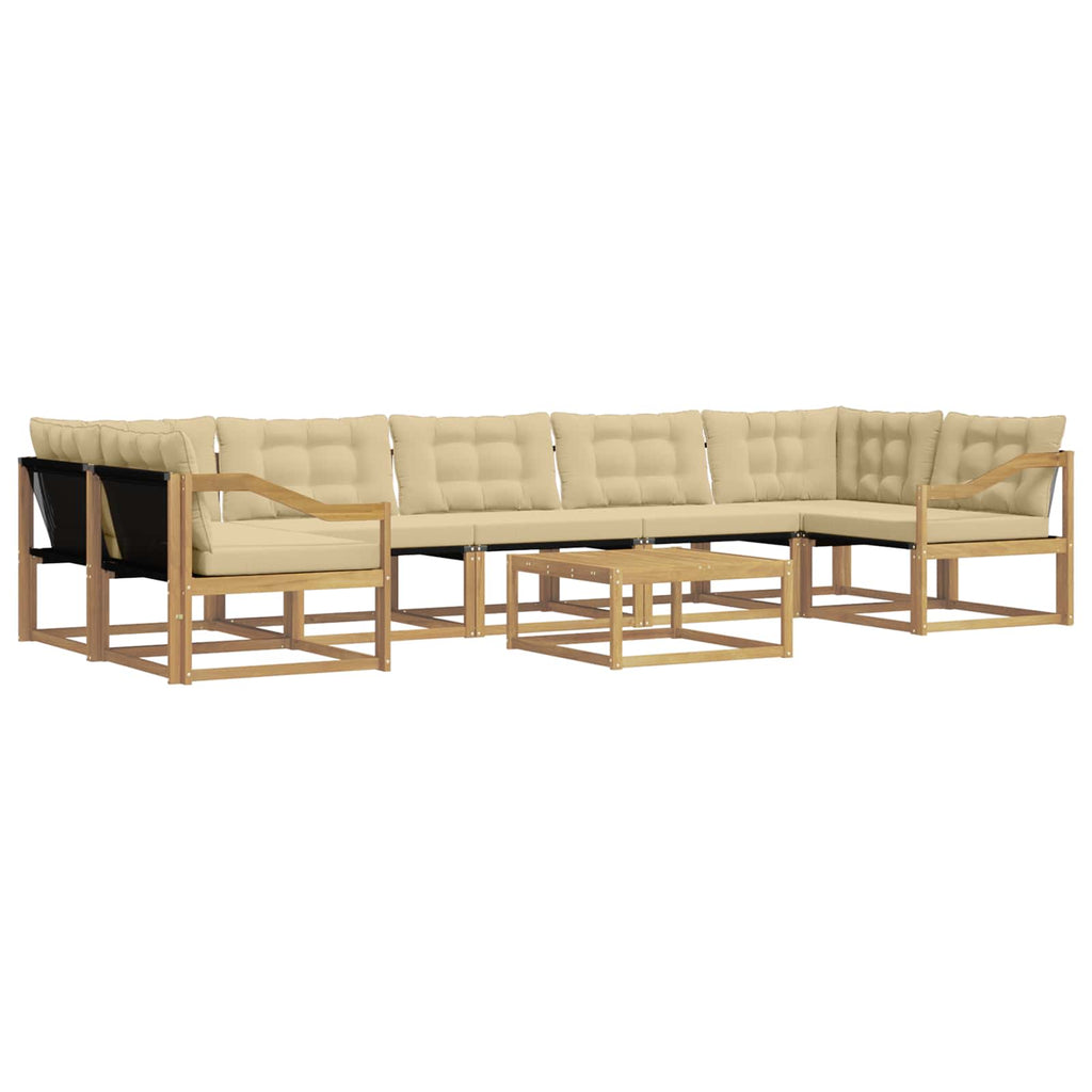 vidaXL Zestaw sof na zewnątrz 8 pcs Biały i Beżowy 79 x 79 x 37 cm