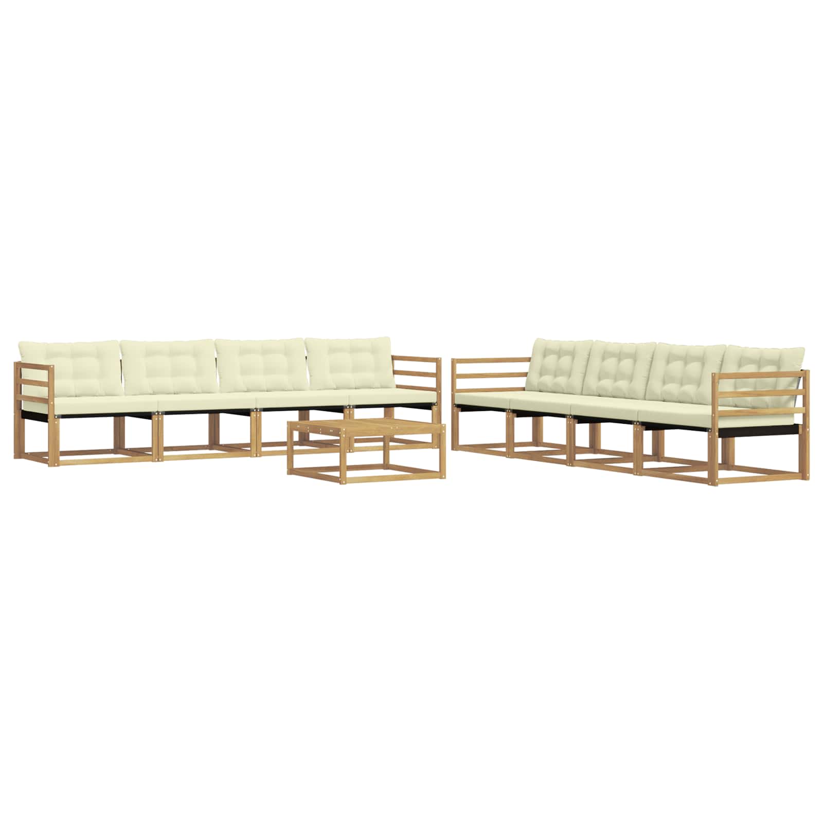 vidaXL Zestaw sof na zewnątrz 9 pcs Biały i kremowy 79 x 79 x 37 cm