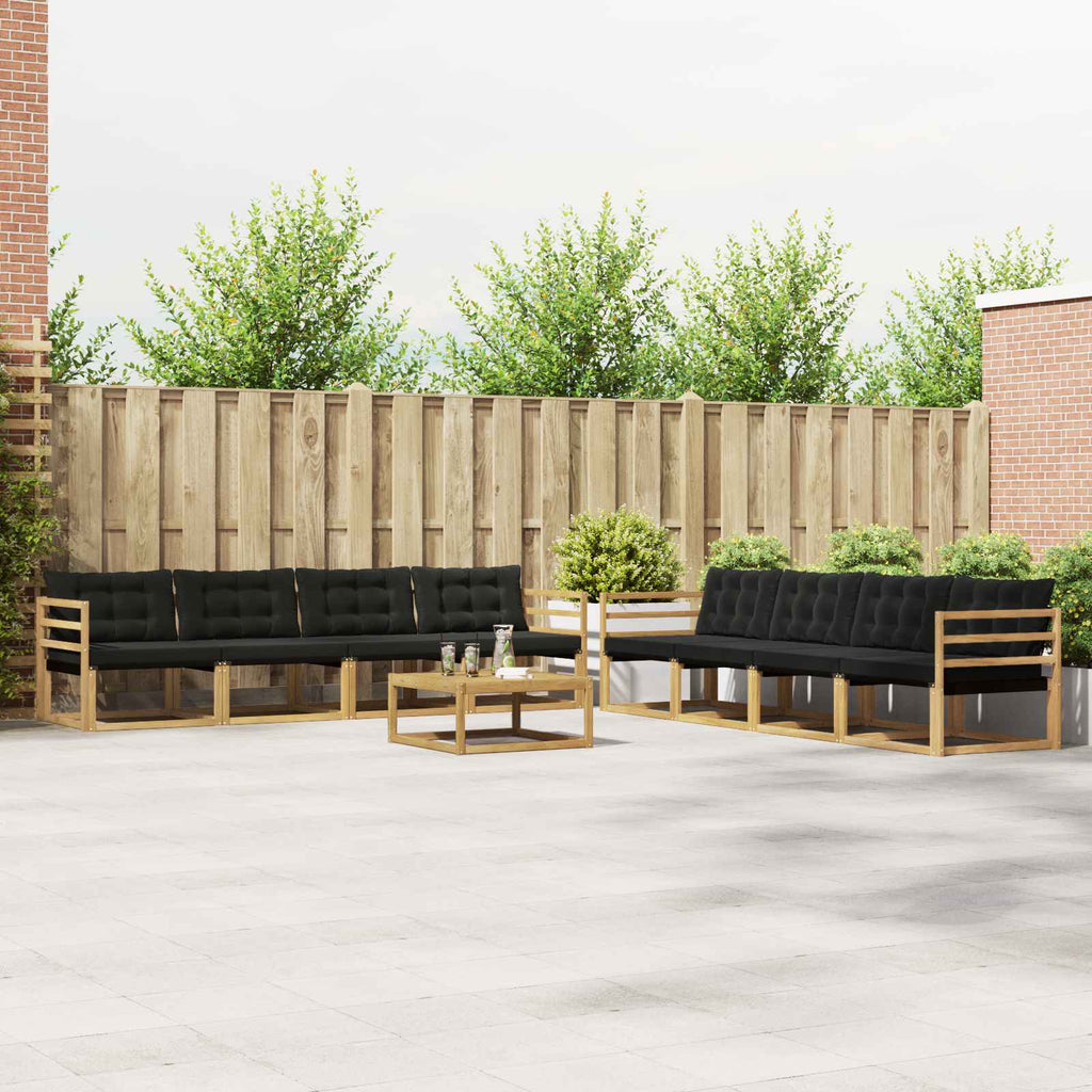 vidaXL Zestaw sof na zewnątrz 9 pcs biały i czarny 79 x 79 x 37 cm