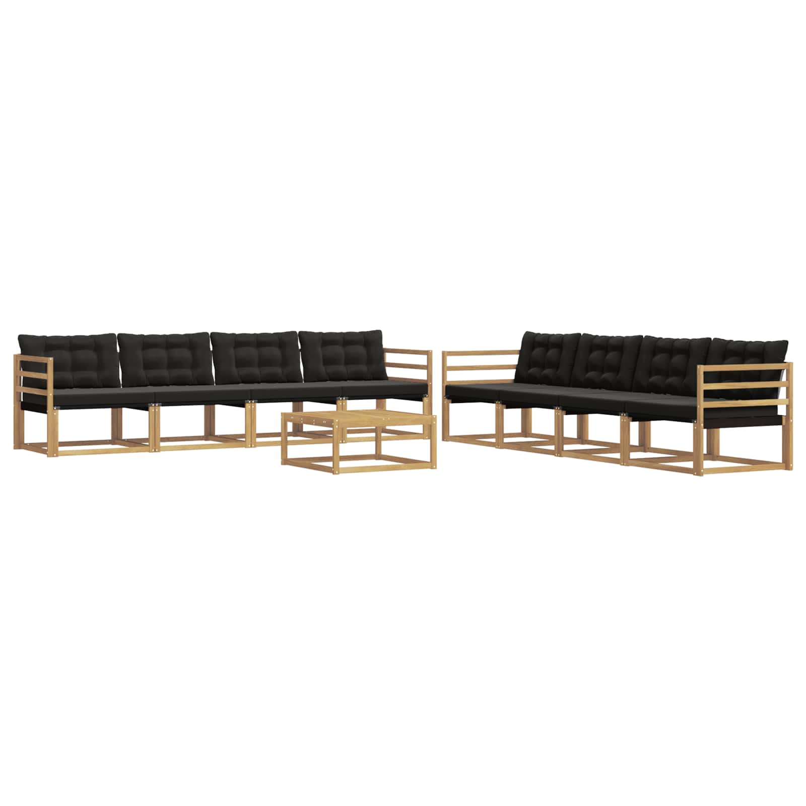 vidaXL Zestaw sof na zewnątrz 9 pcs biały i czarny 79 x 79 x 37 cm