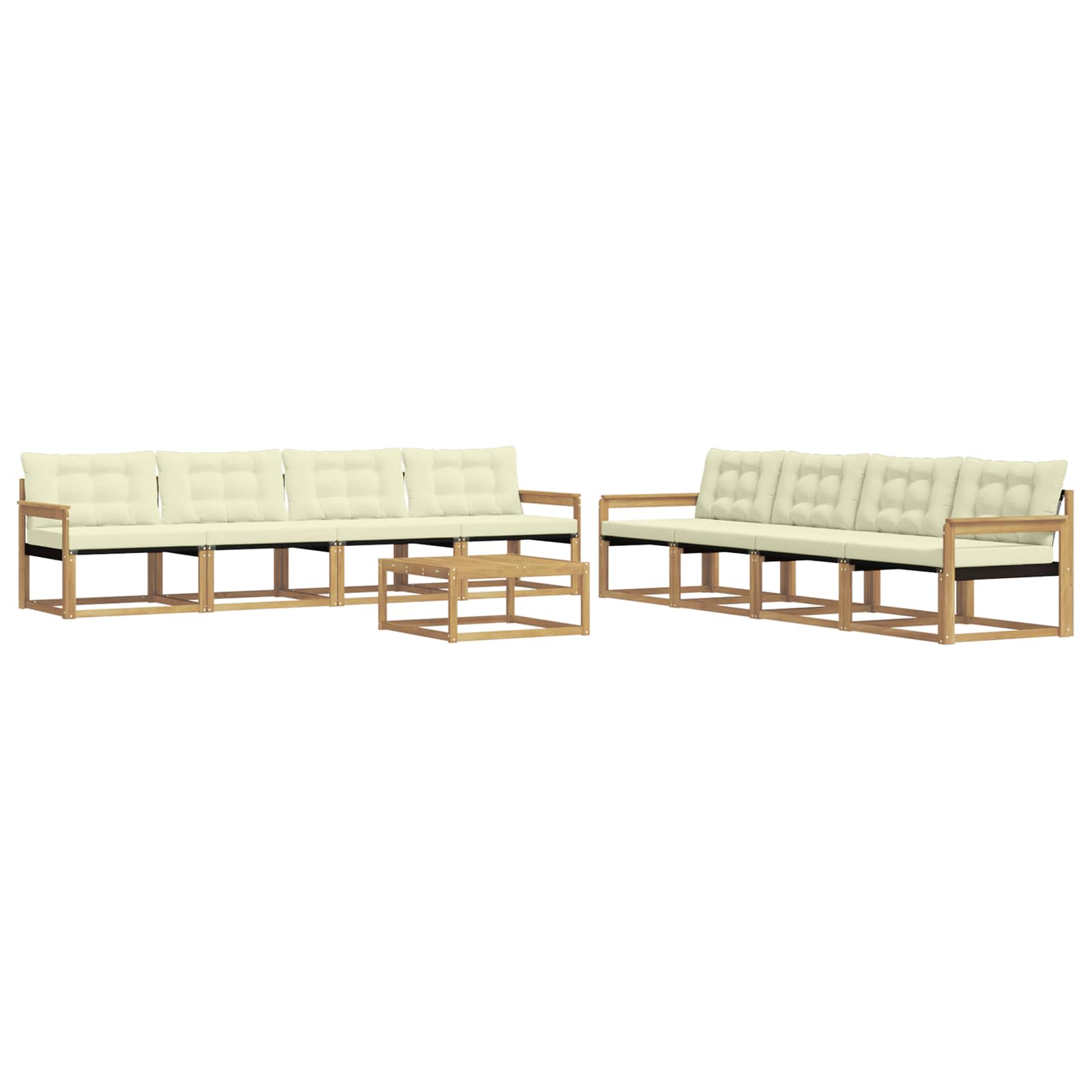 vidaXL Zestaw sof na zewnątrz 9 pcs Biały i kremowy 79 x 79 x 37 cm