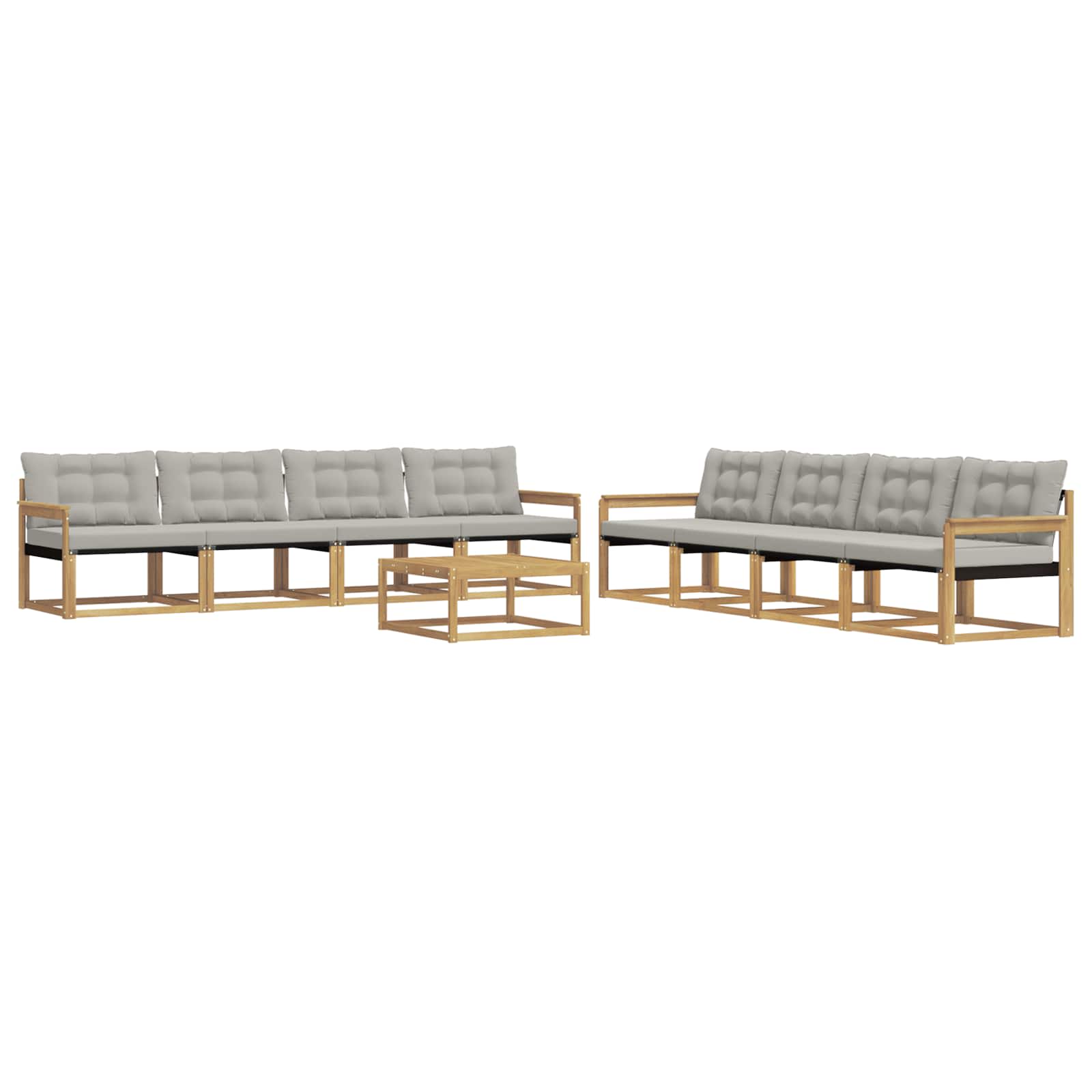 vidaXL Zestaw sof na zewnątrz 9 pcs Biały i jasnoszary 79 x 79 x 37 cm