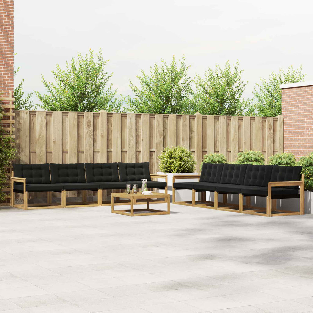 vidaXL Zestaw sof na zewnątrz 9 pcs biały i czarny 79 x 79 x 37 cm
