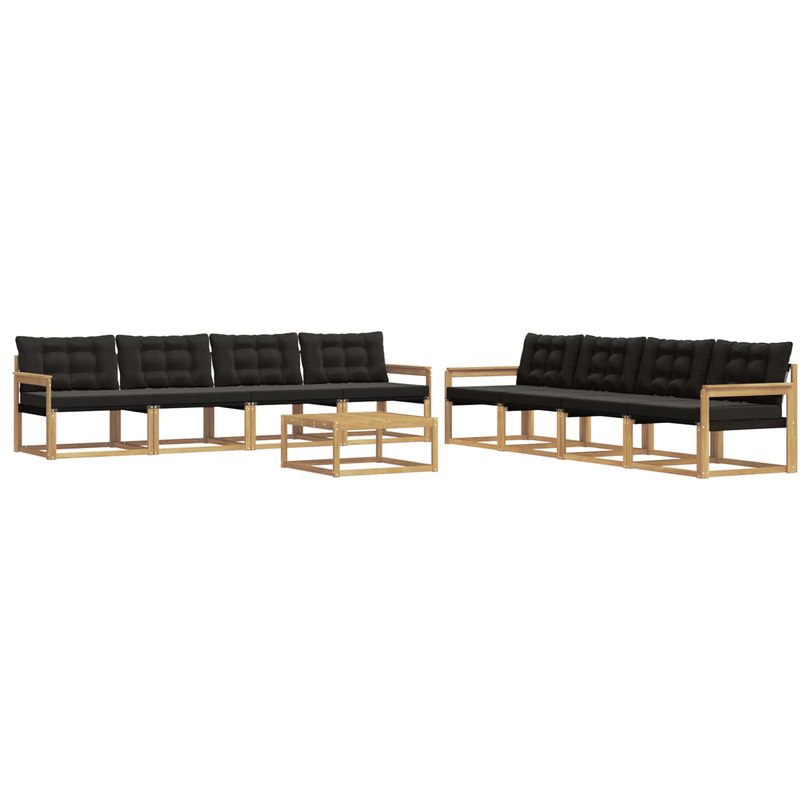 vidaXL Zestaw sof na zewnątrz 9 pcs biały i czarny 79 x 79 x 37 cm