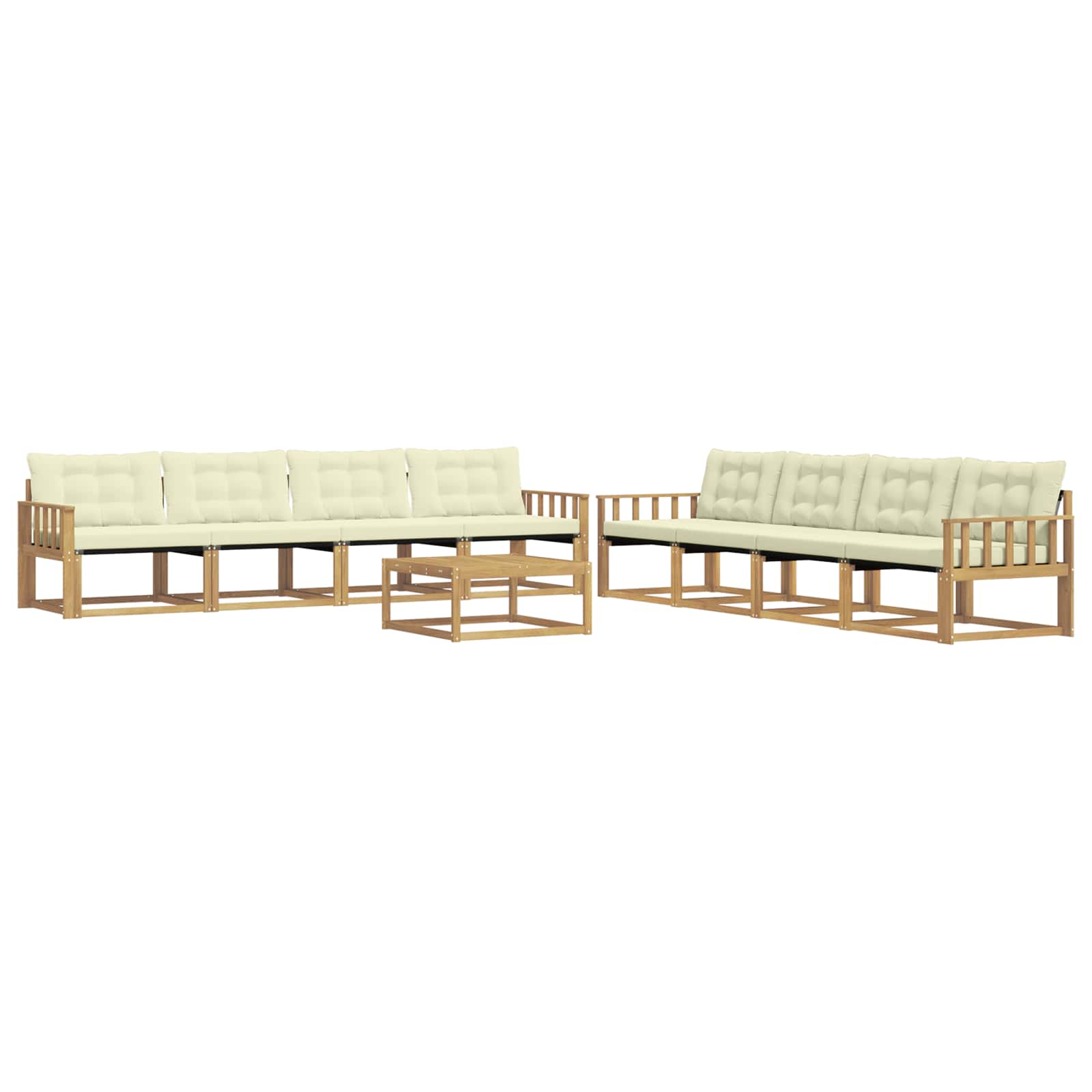 vidaXL Zestaw sof na zewnątrz 9 pcs Biały i kremowy 79 x 79 x 37 cm