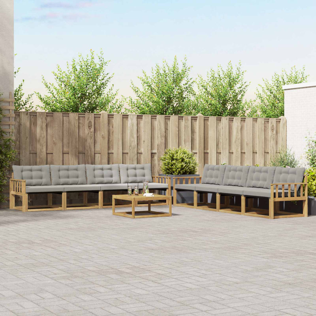 vidaXL Zestaw sof na zewnątrz 9 pcs Biały i jasnoszary 79 x 79 x 37 cm