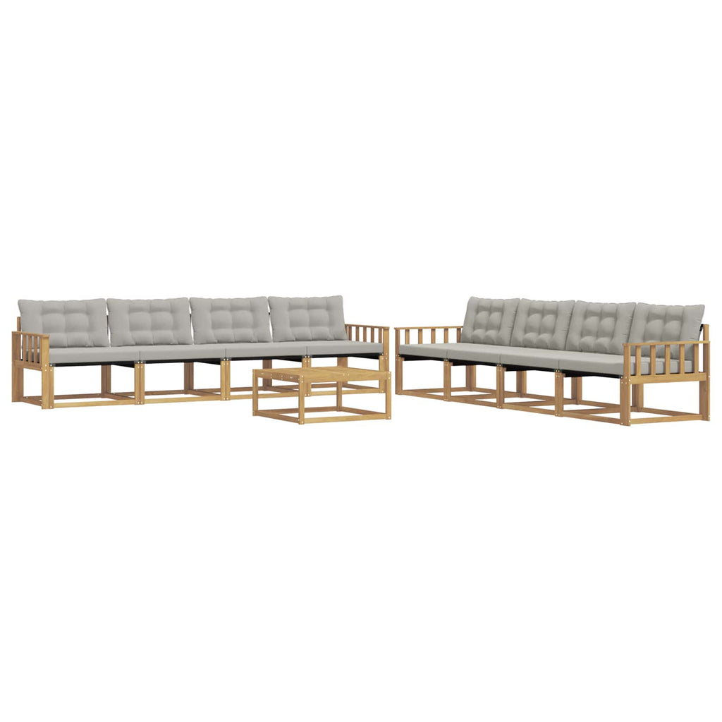 vidaXL Zestaw sof na zewnątrz 9 pcs Biały i jasnoszary 79 x 79 x 37 cm