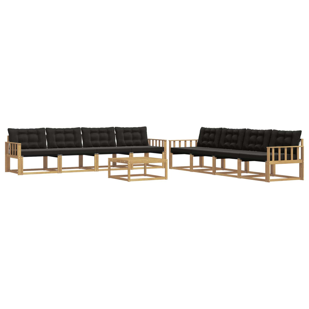 vidaXL Zestaw sof na zewnątrz 9 pcs biały i czarny 79 x 79 x 37 cm