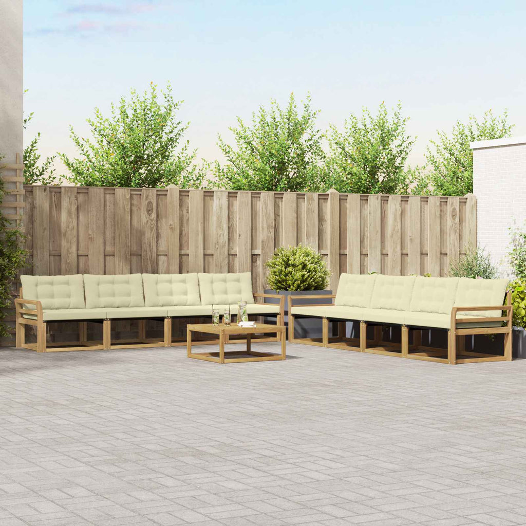 vidaXL Zestaw sof na zewnątrz 9 pcs Biały i kremowy 79 x 79 x 37 cm