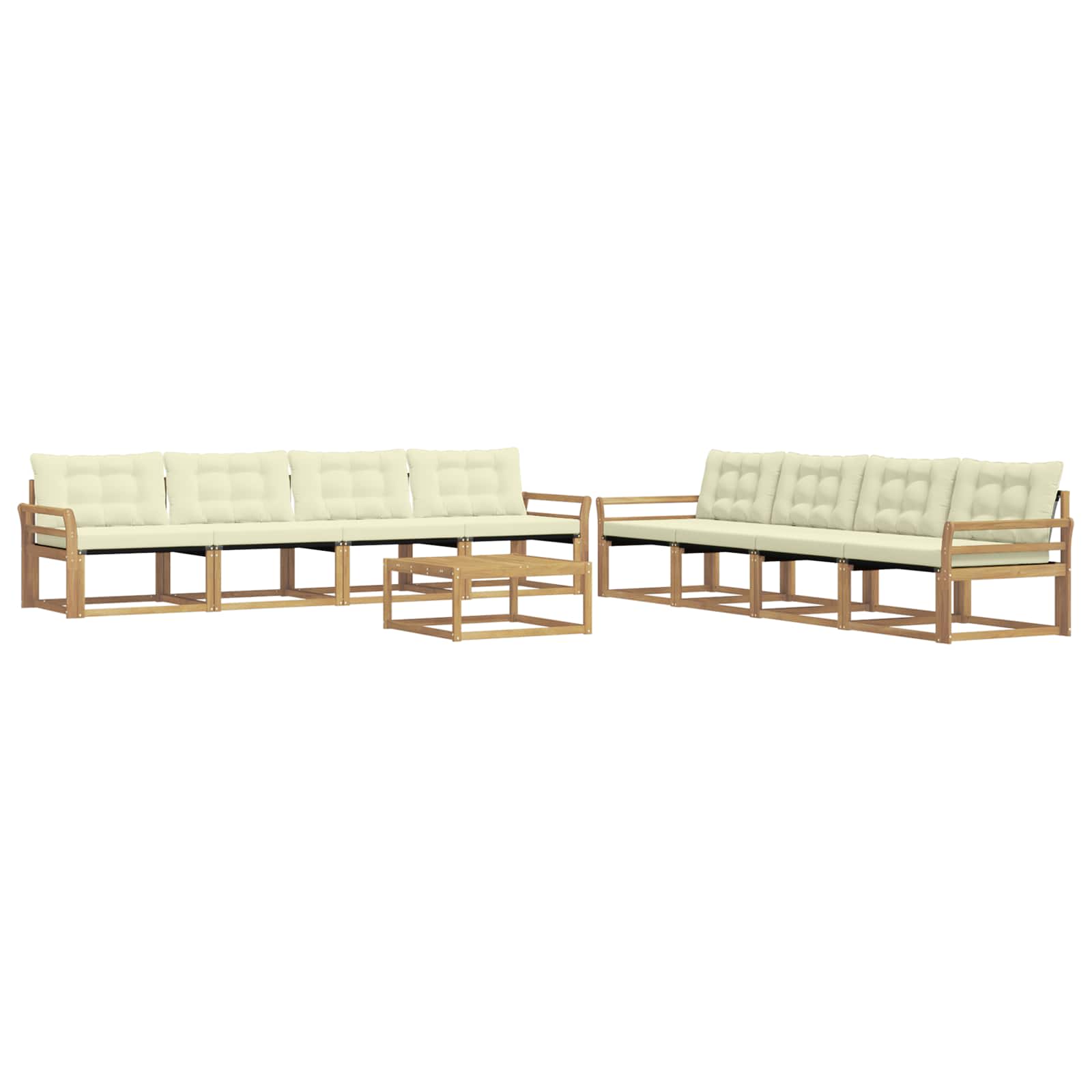 vidaXL Zestaw sof na zewnątrz 9 pcs Biały i kremowy 79 x 79 x 37 cm
